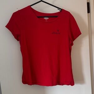 Old Navy Red Short-Sleeve Crew Tee with Embroidered Stoked Detail